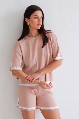 13110 Костюм летний бежевый с контрастной отделкой - Martichelli фото 11