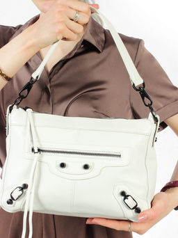 LACCOMA сумка АЛ3078-2П-белый натуральная кожа хлопок