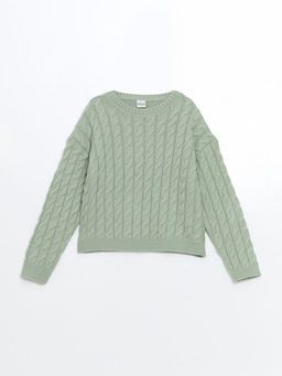 Bisiklet Yaka K?z ?ocuk Triko Kazak