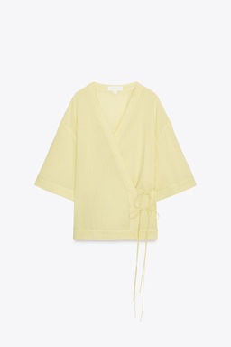 ZW COLLECTION STRIPED KIMONO WITH TIES - Zara фото 6