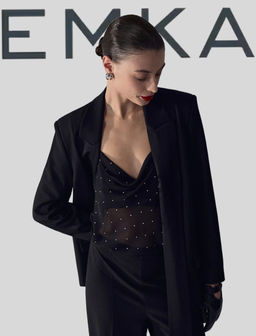 EMKA // Жакет-смокинг с атласной отделкой