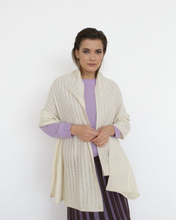 Палантин кашемировый 15017 кремовый