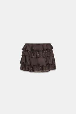 MINI SKIRT WITH RUFFLES AND SEQUINS - Zara фото 14