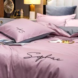 КПБ Mency однотонный с вышивкой MENO017 Евро