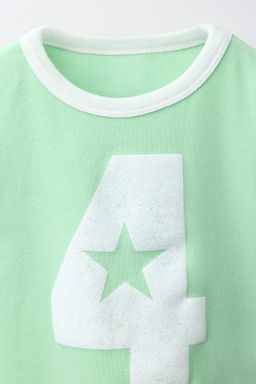 CAMISETA CONTRASTE ESTAMPADO N?MERO / verde lavado - Zara фото 3