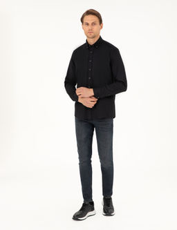 Siyah Regular Fit Uzun Kollu G_mlek