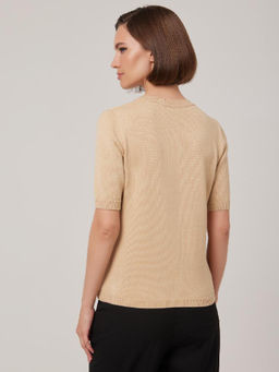 Футболка женская 1231152001 beige - Eleganzza фото 3