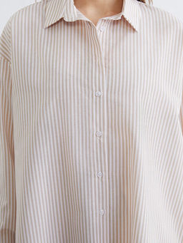 ?izgili Oversize Poplin Kad?n G?mlek Tunik