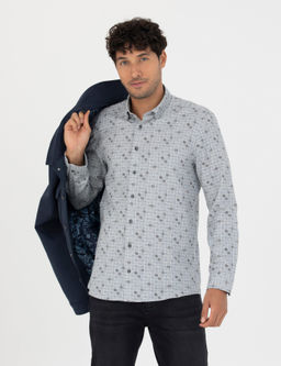 Рубашка Pierre Cardin Slim Fit синяя