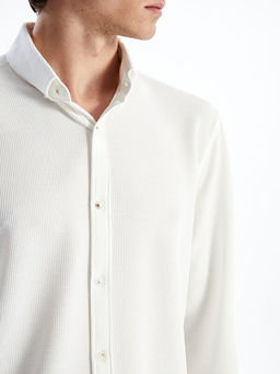 Slim Fit Uzun Kollu Erkek Dokulu G?mlek