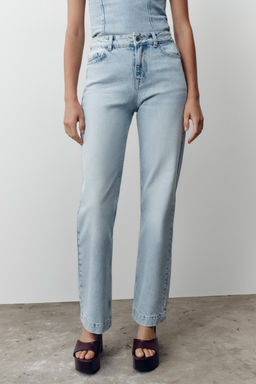 JEANS Z.04 STRAIGHT MID-WAIST FULL LENGTH - Zara фото 11