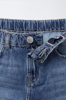 WIDE DENIM BERMUDA SHORTS WITH TEXT PRINT - Zara фото 3