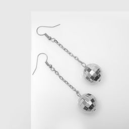 Серьги висячие «Диско-шар», цвет серебро, 6,3см