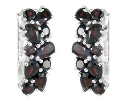 Серьги из серебра гранат, Арабеска