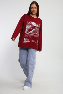 Лонгслив унисекс с принтом Карта ЛГ-01