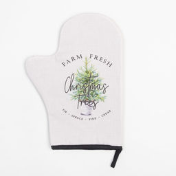 Варежка-прихватка Christmas trees 20х28 см, саржа, 100% х/л, ватин 250 г/м2 - Этель фото 2