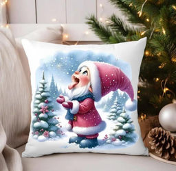 Наволочка декоративная новогодняя 45х45 на молнии, без наполнения