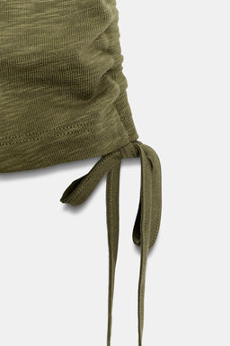 CAMISETA R?STICA FRUNCES / Khaki - Zara фото 4