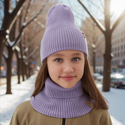 Шапка детская MINAKU, лавандовая, размер 48-52 (3-5 лет)
