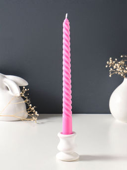 Цена за 3 шт. Свеча витая 25 см, 57 гр, 5 ч, цв. розовый