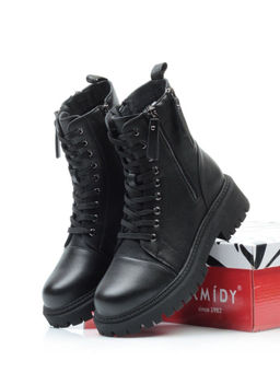 01-5275-1 BLACK Ботинки демисезонные женские (натуральная и искусственная кожа, байка) - Фабричный китай фото 17