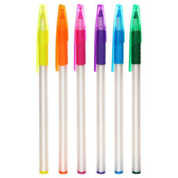 Цена за 12 шт. Ручка шариковая 0.7 мм, стержень синий, корпус белый с резиновым держателем и колпачком, МИКС