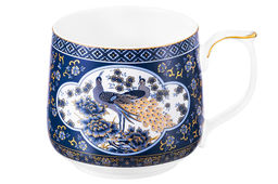 Кружка 500 мл 13,5*10*9 см Павлин синий NEW BONE CHINA - Elan gallery фото 4