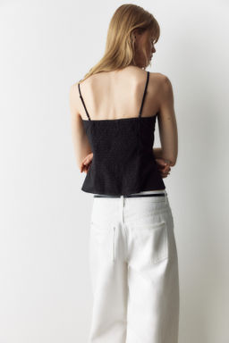 Top de popelina con lazada decorativa - H&m фото 6