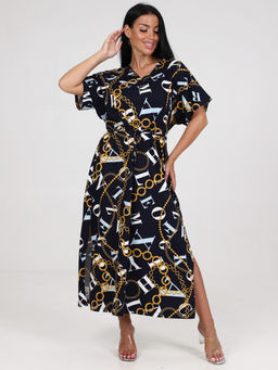 682 ПЛАТЬЕ (Т.синий/цепи)