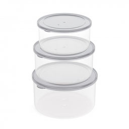 Цена за 2 шт. Набор емкостей для СВЧ "Смак" (0,5л;0,7л;1л) (серо-тонированный) М8529