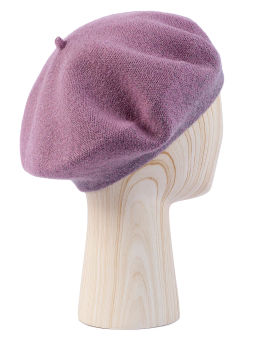 Берет жен. шерсть LB-N88704 pink/grey