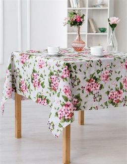 Скатерть Вишня 150*220см. рогожка хлопок 100%