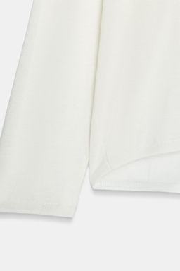 JERSEY PUNTO FINO ESCOTE PICO / crudo-blanco - Zara фото 9