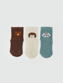 Bask?l? Erkek Bebek Soket ?orap 5li