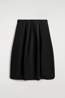 FALDA MIDI ESCULPIDA DE ALGOD?N