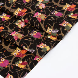 Цена за 129 шт. Ткань для рукоделия и шитья «Совы», хлопок, ширина 155 см