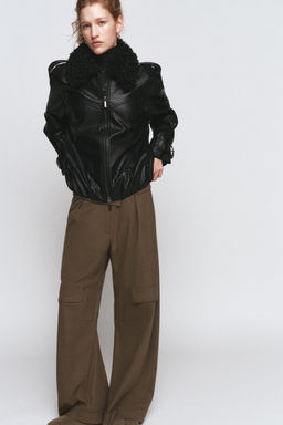 FAUX LEATHER BOMBER JACKET ZW COLLECTION - Zara фото 12