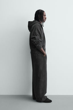SUDADERA CROPPED FIT  CAPUCHA / Antracita oscuro - Zara фото 4