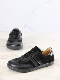 Босоногие кеды 184.natabl.Черная замша+черный стар