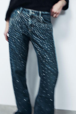 TRF RELAXED OVERSIZE RHINESTONE MID-WAIST JEANS - Zara фото 2