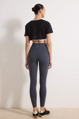 Antrasit Soft F?rcal? Kumas Reflektor Bask? Detayl? Tam Boy Orme Spor Tayt THMAW25TY00020