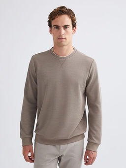 Bisiklet Yaka Uzun Kollu Erkek Sweatshirt