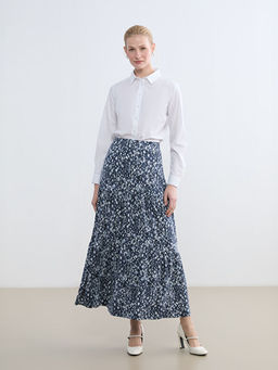 Beli Lastikli Desenli A Kesim Etek