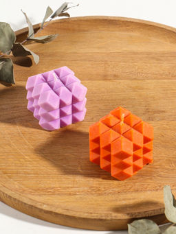 Свеча "Ромбики" 6х6х6 см, соевый воск МИКС