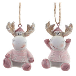 Фигурка декоративная подвесная "Олень", L4 W4 H5 см, 2в.