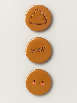 Набор значков 3 шт. iLikeGift "Oh Shit"