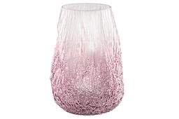 Ваза 17,5*17,5*25 см 4 л бело - бордовая, стекло