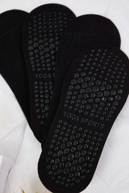 Siyah 2li Pamuklu Kayd?rmaz Yoga/Pilates Orme Corap THMAW26CO00020