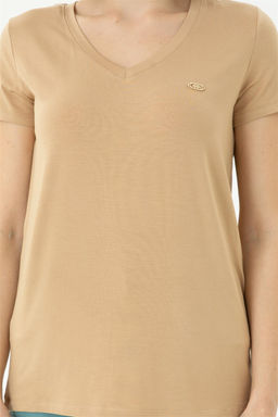 Женская базовая футболка цвета Camel - U.s. polo assn фото 13