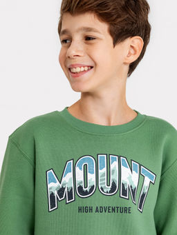 Свитшот для мальчиков зеленый с печатью - Mark formelle фото 4